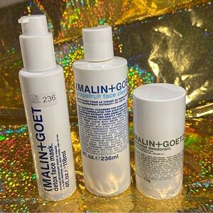 Malin + Goetz Grapefruit Cleanser, Detox Face Mask & Deodorant Bundle